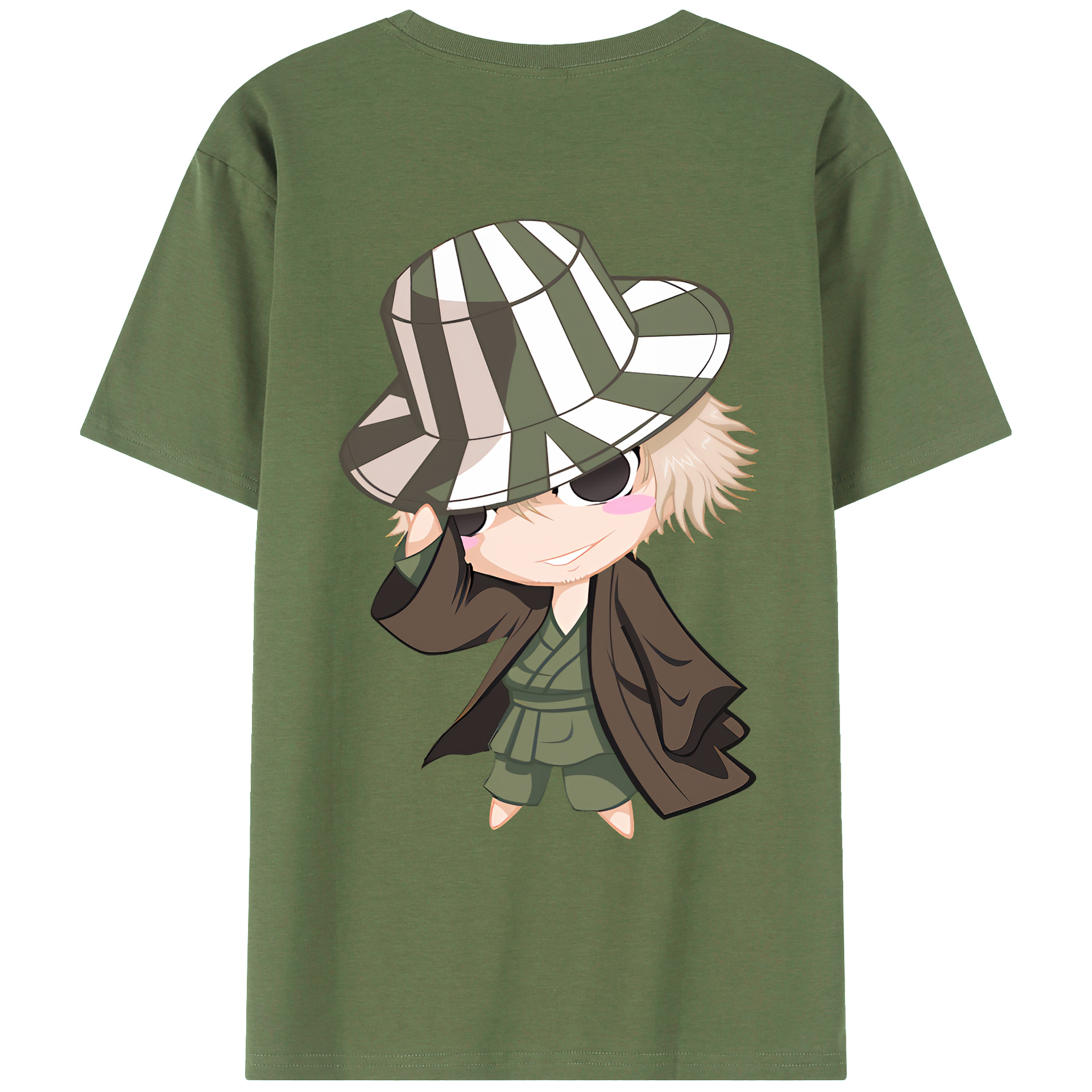 （画像用） "ブリーチ 浦原 喜助（うらはら きすけ） BLEACH Urahara Kisuke " 綿100％ メンズ半袖Tシャツ（バックプリント） 通気性